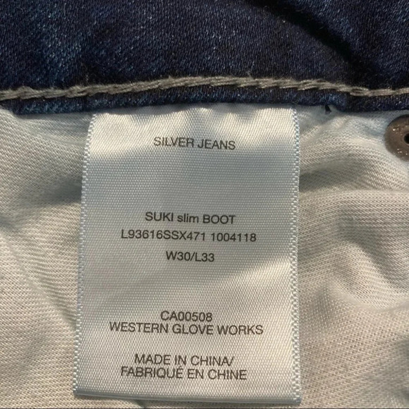 SILVER JEANS Sz 30 x  33 Suki Slim Boot Cut Jeans - Picture 6 of 8